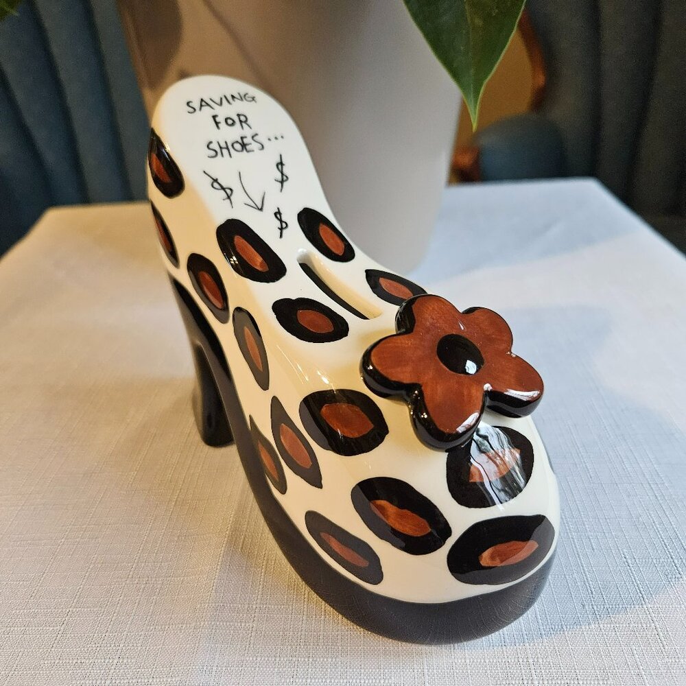 Bank "Saving for Shoes" Ceramic 5"x7"x2"-Item #700